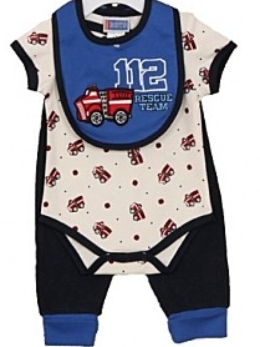 Only Boys - 3 Pc Baby Boys' Fire Engine Onesie Set